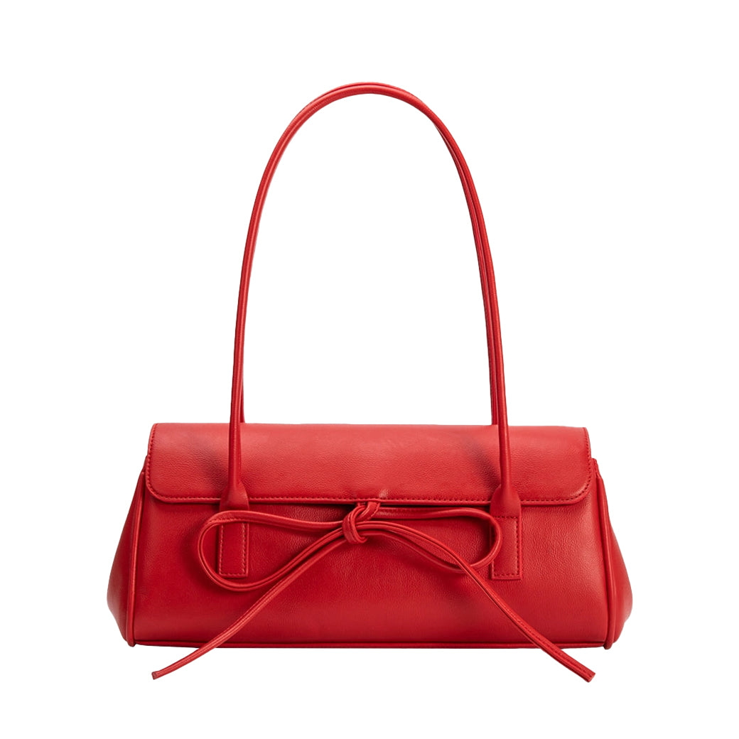Bowie Red Vegan Shoulder Bag- Recycle Vegan Leather | Melie Bianco