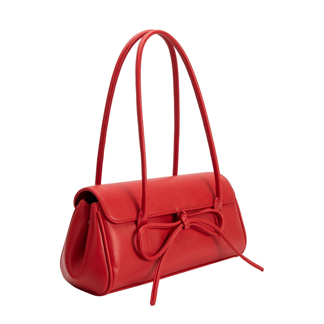 Bowie Red Vegan Shoulder Bag- Recycle Vegan Leather | Melie Bianco