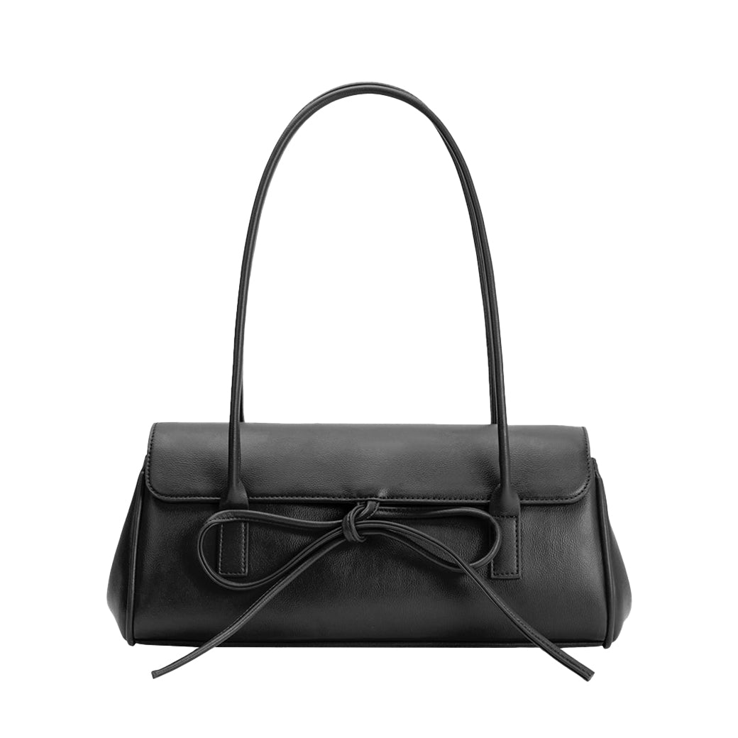 Bowie Black Vegan Shoulder Bag - Recycled Vegan Leather | Melie Bianco