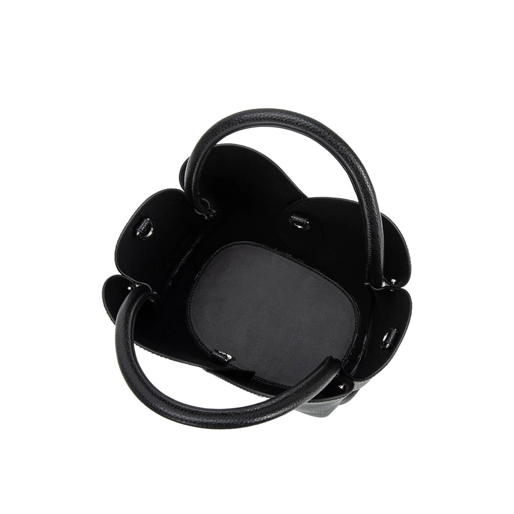 Tulip Black Vegan Top Handle & Crossbody Bag | Melie Bianco