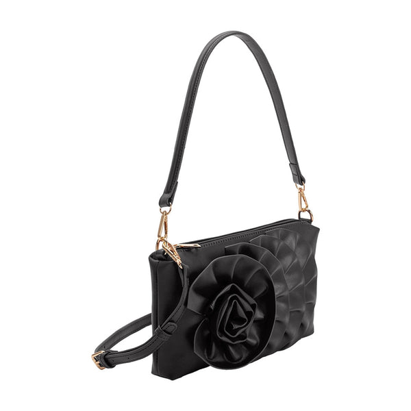 Florence Black Recycled Vegan Shoulder Bag | Melie Bianco