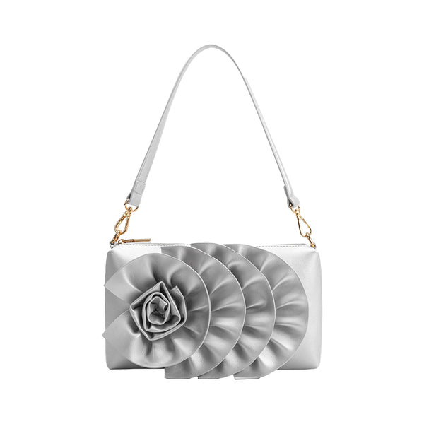 Florence Silver Recycled Vegan Shoulder Bag | Melie Bianco