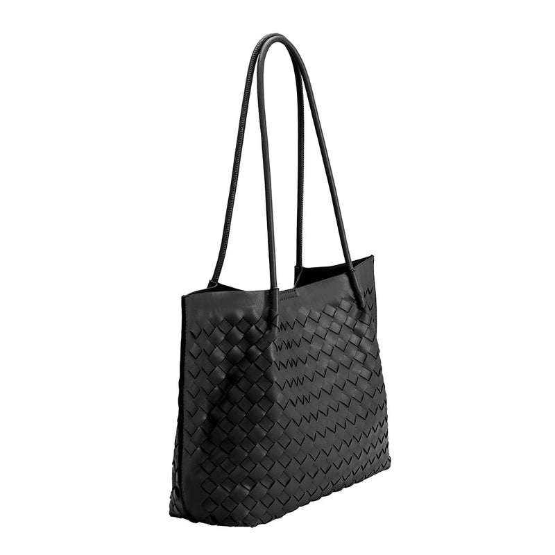 Victoria Melie Bianco Black Recycled Vegan Tote Bag