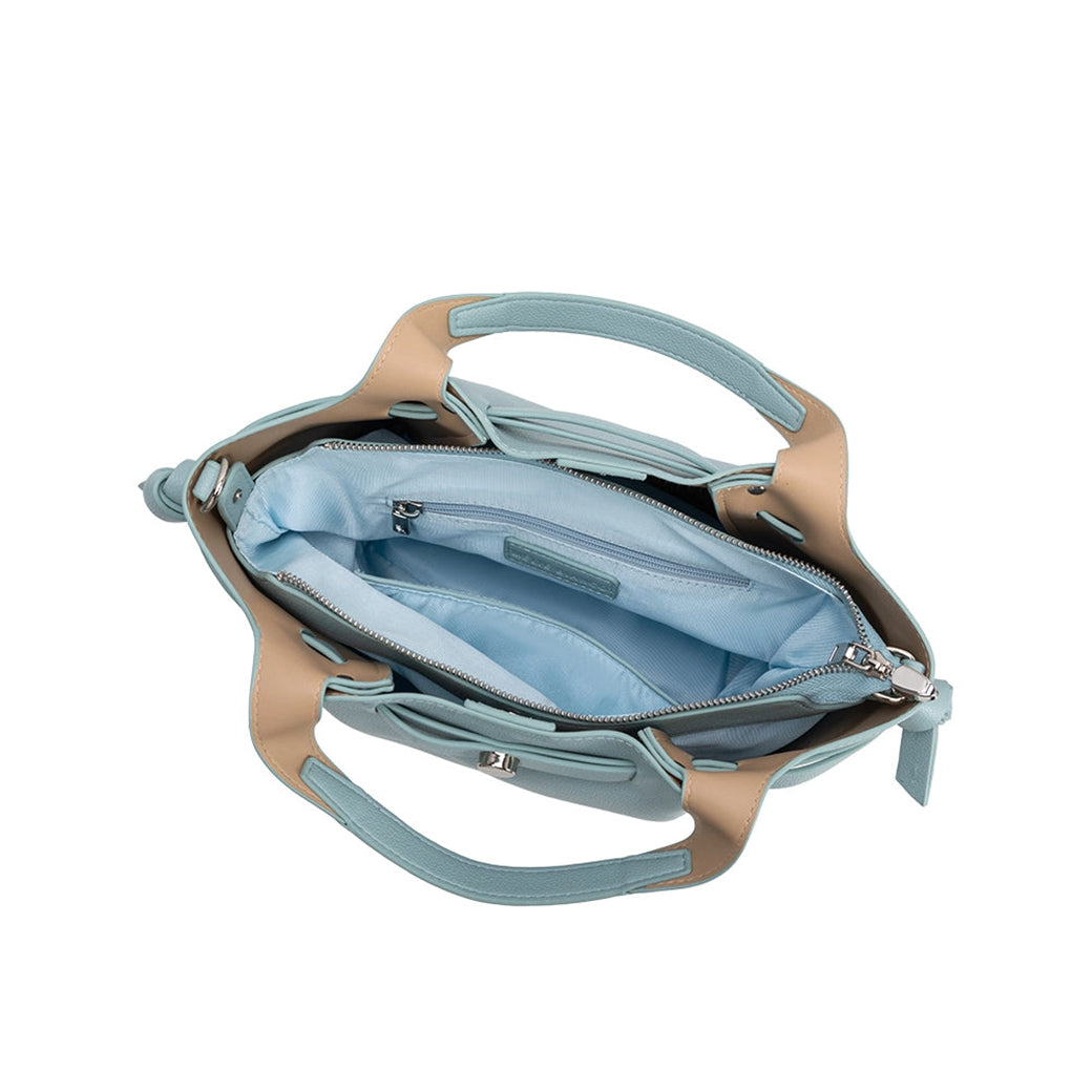 Avril Sky Recycled Vegan Leather Top-Handle Bag | Melie Bianco