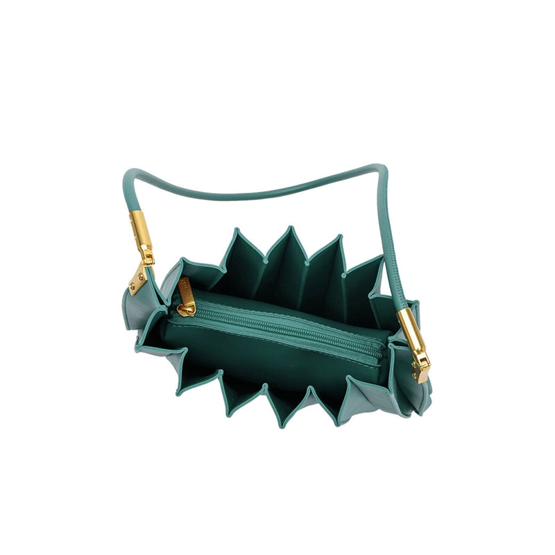 Carrie Peacock Pleated Vegan Leather Shoulder Bag | Melie Bianco