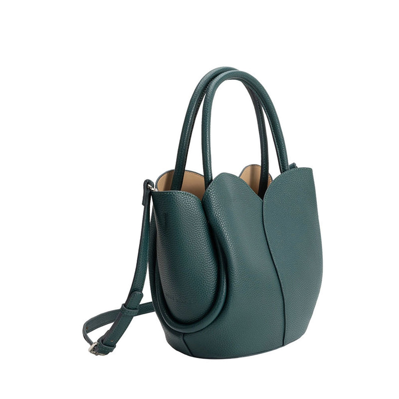 Tulip Peacock Vegan Top Handle & Crossbody Bag | Melie Bianco
