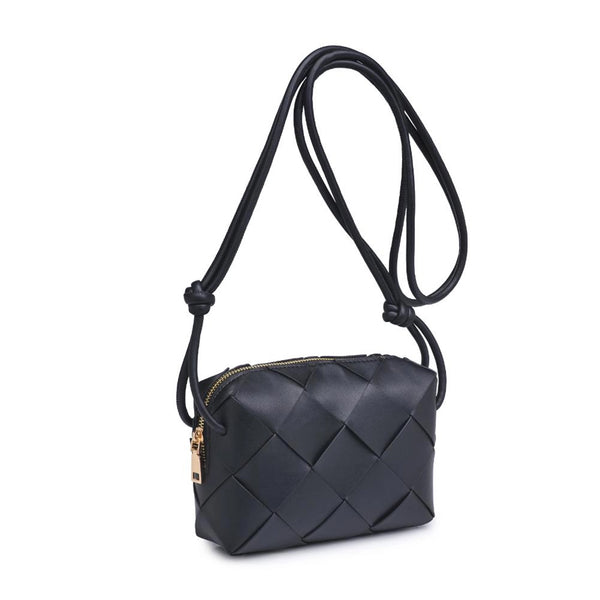 Kennedy Black Woven Crossbody | Melie Bianco