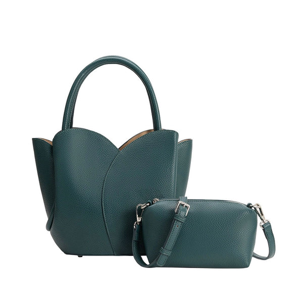 Tulip Peacock Vegan Top Handle & Crossbody Bag | Melie Bianco