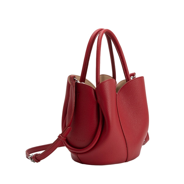 Tulip Red Vegan Top Handle & Crossbody Bag | Melie Bianco