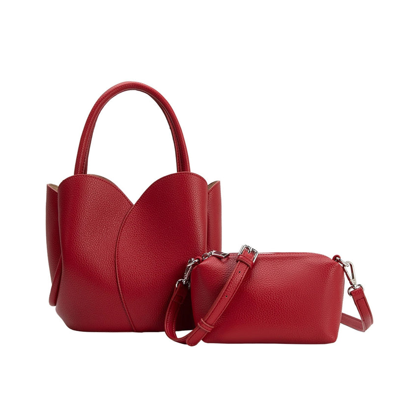 Tulip Red Vegan Top Handle & Crossbody Bag | Melie Bianco