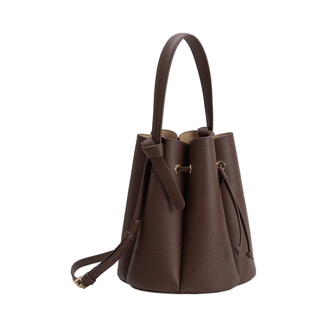 Laguna Chocolate Recycled Vegan Leather Top-Handle Bag | Melie Bianco