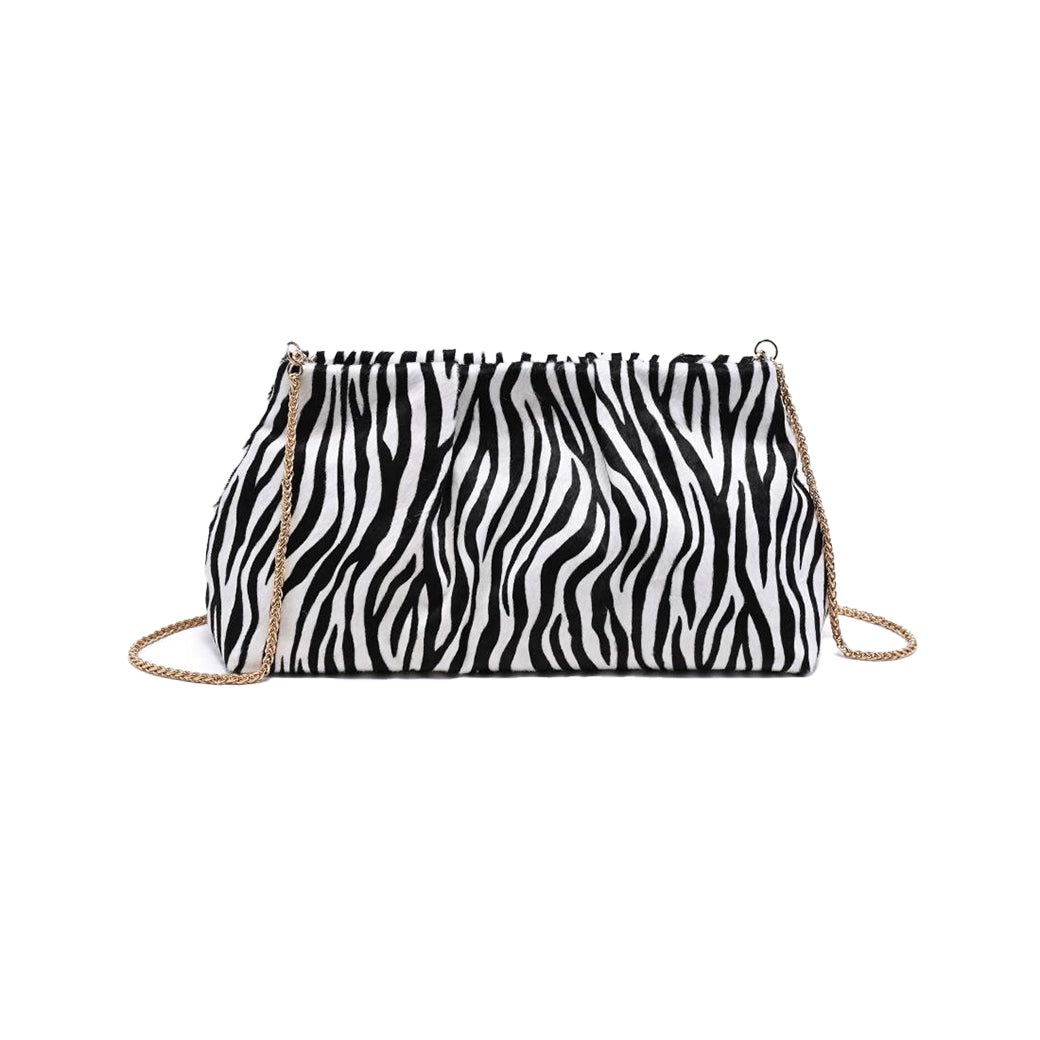 Elva Zebra Black & White Clutch | Moda Luxe