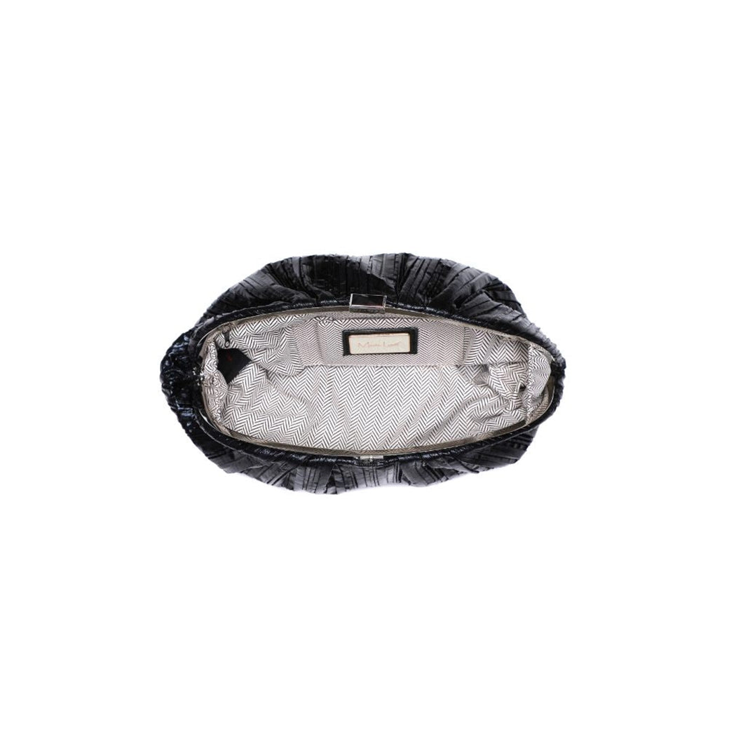Jewel Black Vegan Clutch with Snap Closure  | Mode Luxe
