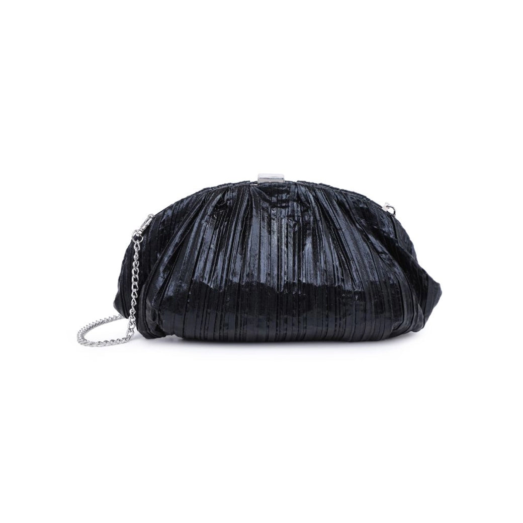 Jewel Black Vegan Clutch with Snap Closure  | Mode Luxe
