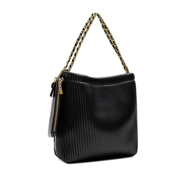 Isabella Black Recycled Vegan Chain Shoulder Bag | Pixie Mood