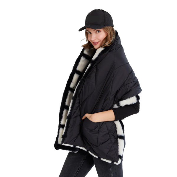 Malena Black Puffer Wrap | Shiraleah