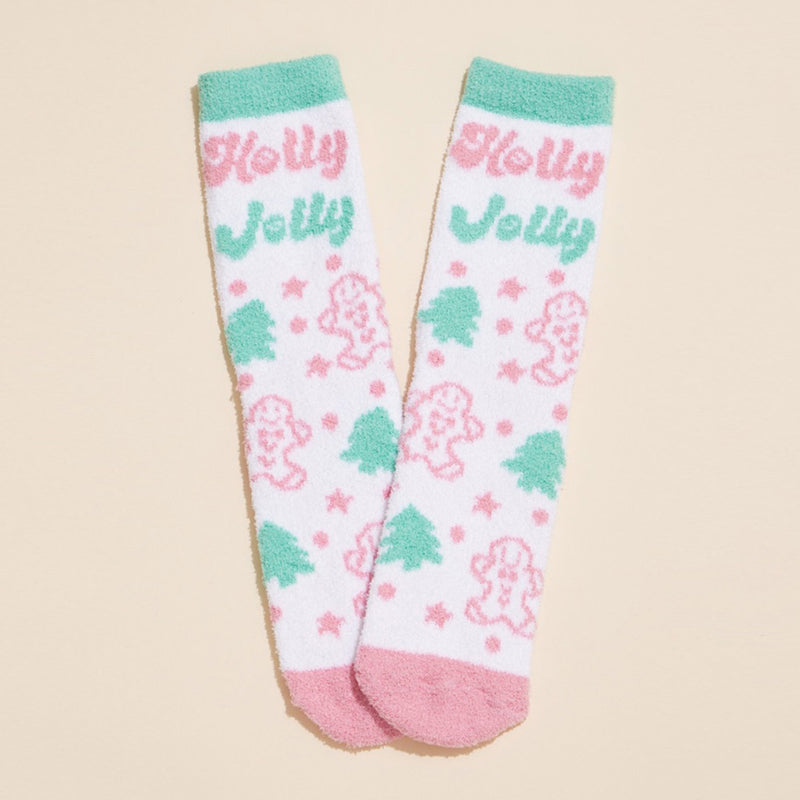 Holly Jolly Holiday Socks Set 4 Pairs - Christmas Gift Socks