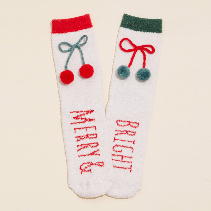 Holly Jolly Holiday Socks Set 4 Pairs - Christmas Gift Socks