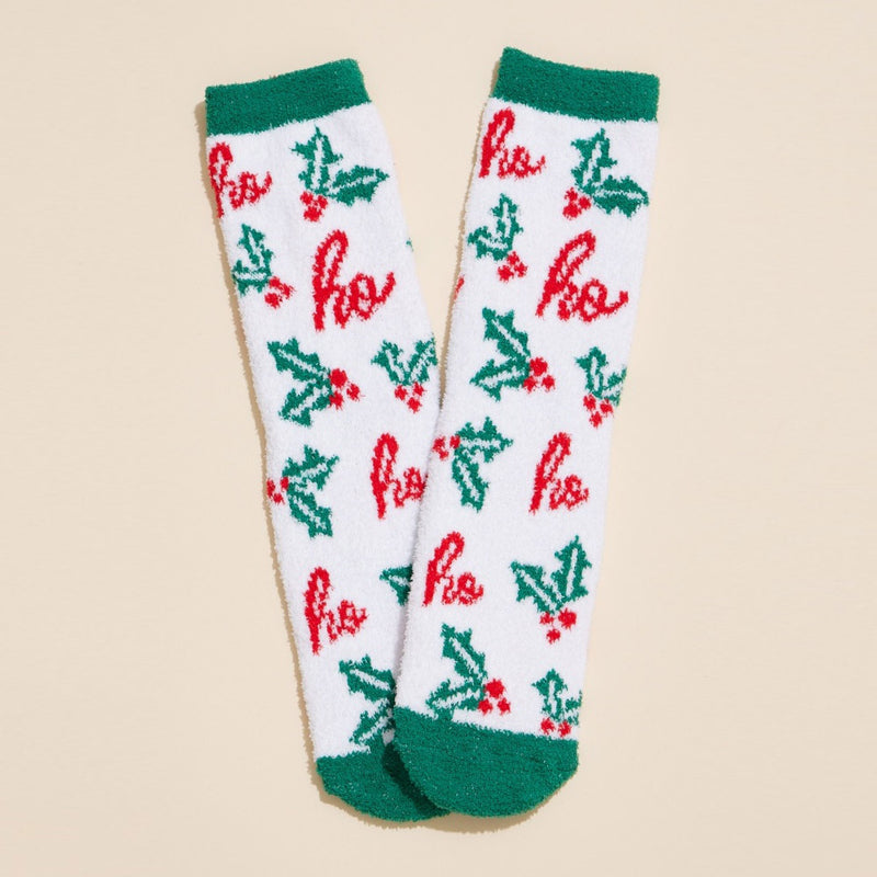 Holly Jolly Holiday Socks Set 4 Pairs - Christmas Gift Socks