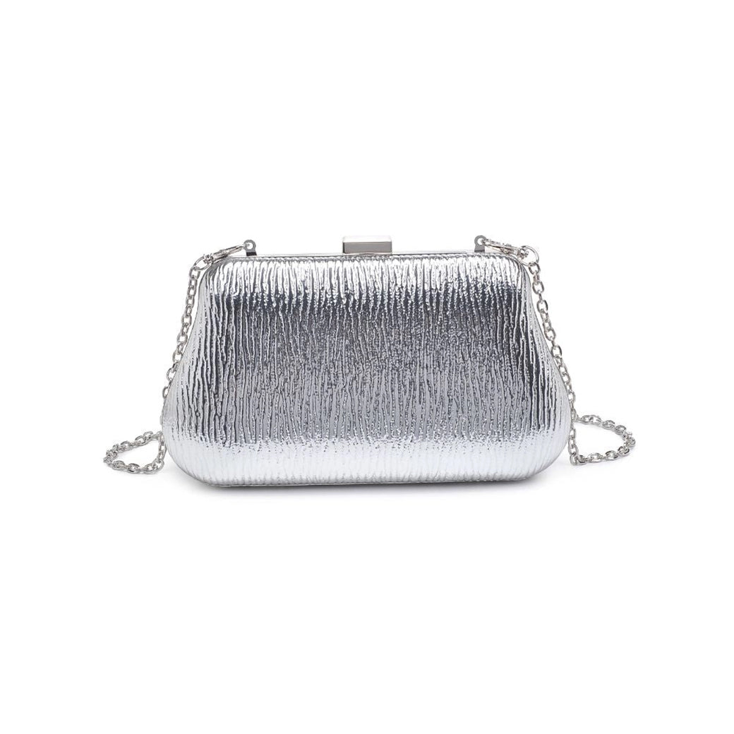 Merigold Silver Snap Closure Evening Bag | Urban Expressions