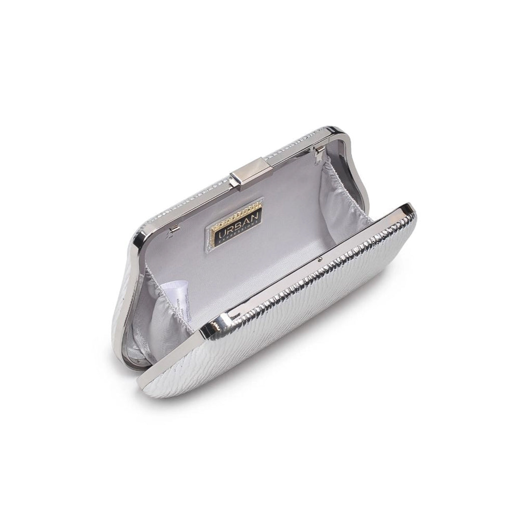 Merigold Silver Snap Closure Evening Bag | Urban Expressions