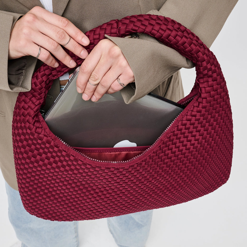 Dare To Dream Large Wine Woven Neoprene Hobo | SOL AND SELENE