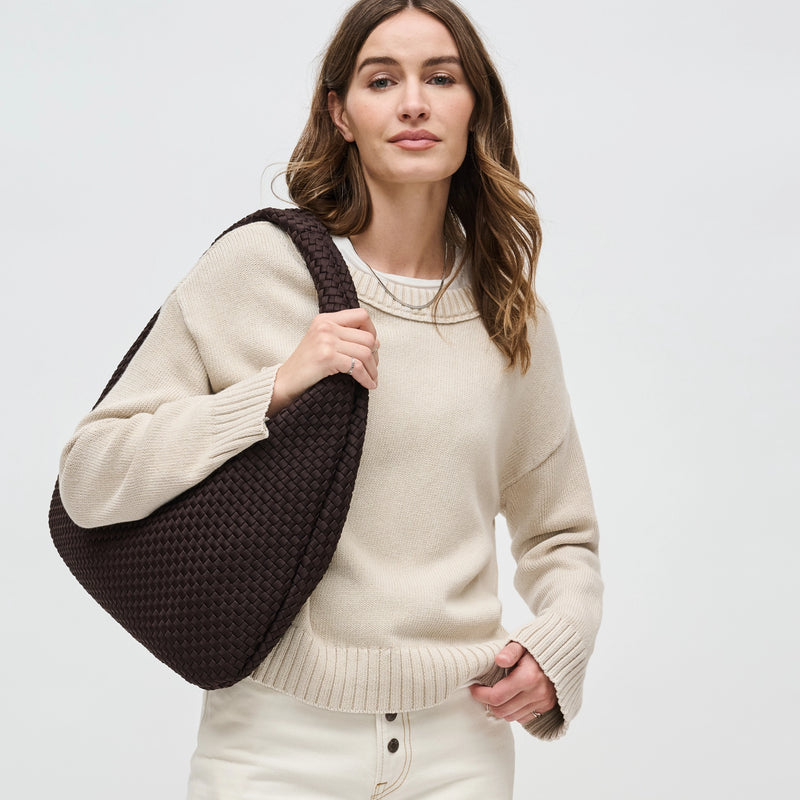 Dare To Dream - Large Brown Woven Neoprene Hobo | SOL AND SELENE