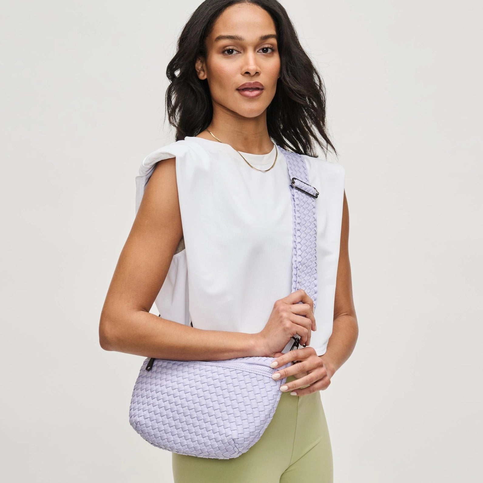 Ethereal - Lilac Woven Neoprene Crossbody Bag | SOL AND SELENE