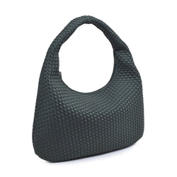 Dare To Dream - Large Dark Green Woven Neoprene Hobo | SOL AND SELENE