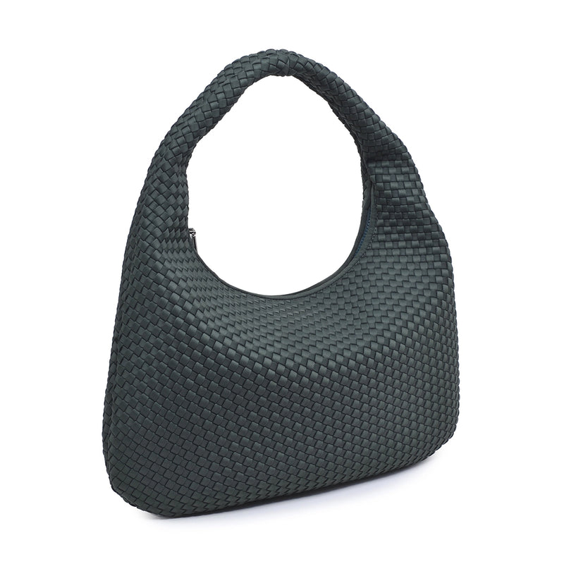 Dare To Dream - Large Dark Green Woven Neoprene Hobo | SOL AND SELENE