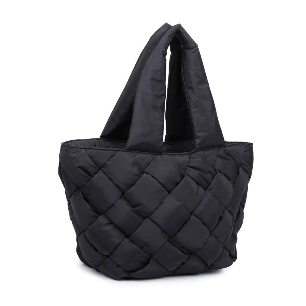 Intuition Black East West Woven Nylon Vegan Tote | SOL AND SELENE