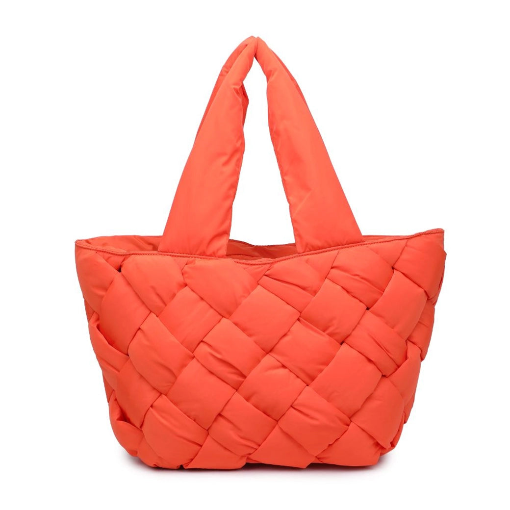 Intuition Tangerine East West Woven Nylon Vegan Tote | SOL AND SELENE