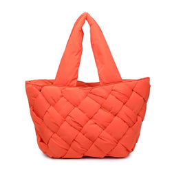 Intuition Tangerine East West Woven Nylon Vegan Tote | SOL AND SELENE