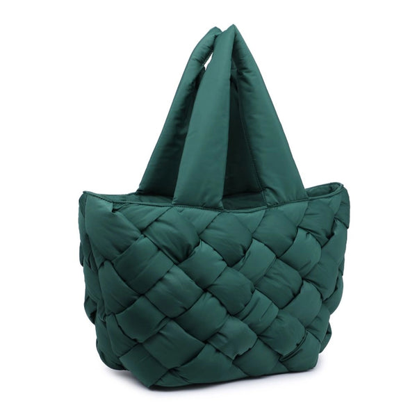 SOL AND SELENE Intuition Emerald East West Woven Nylon Vegan Tote