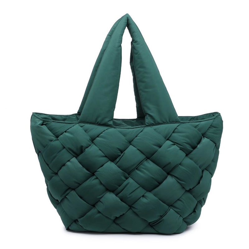 SOL AND SELENE Intuition Emerald East West Woven Nylon Vegan Tote