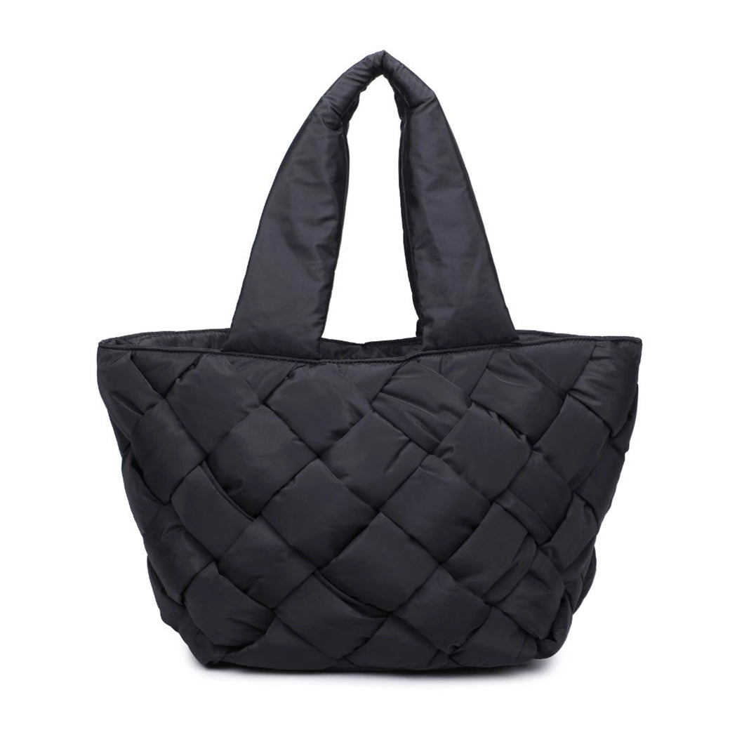 Intuition Black East West Woven Nylon Vegan Tote | SOL AND SELENE
