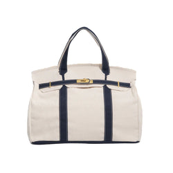 The Boatkin Canvas Tote – Handcrafted Vintage Lineman Canvas Bag with Black Trim & Gold Hardware