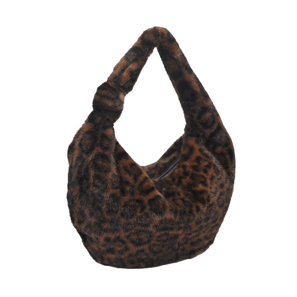 Cecilia Leopard Hobo Bag – Vegan, Plush & Stylish Everyday Handbag | Urban Expressions