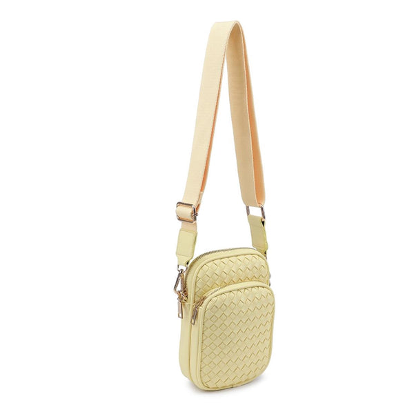 Celeste Butter Woven Multi Compartment Crossbody | Urban Expressions