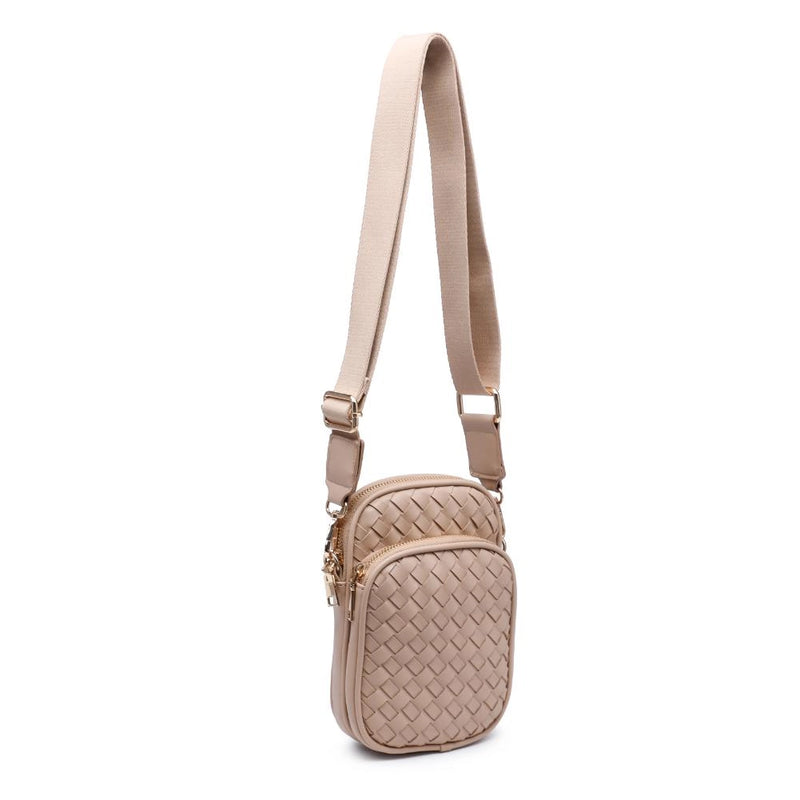 Celeste Natural Woven Multi Compartment Crossbody | Urban Expressions