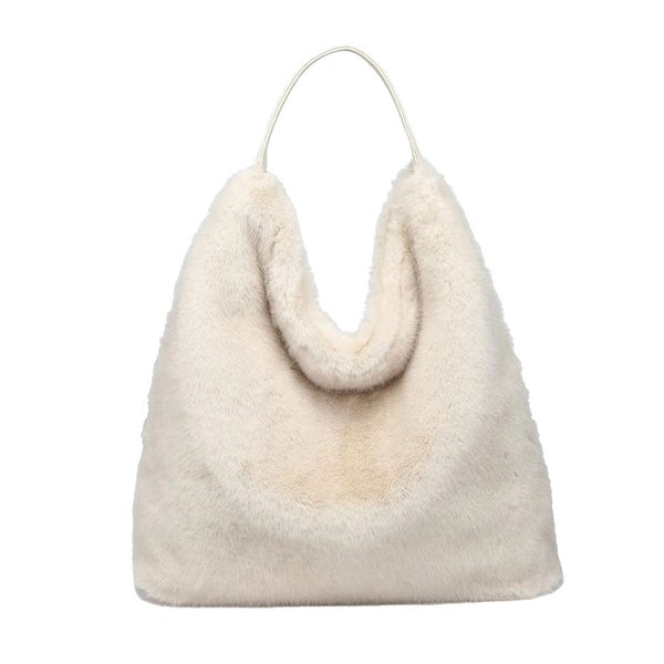 Chandler Plush Almond Vegan Hobo Bag | Urban Expression