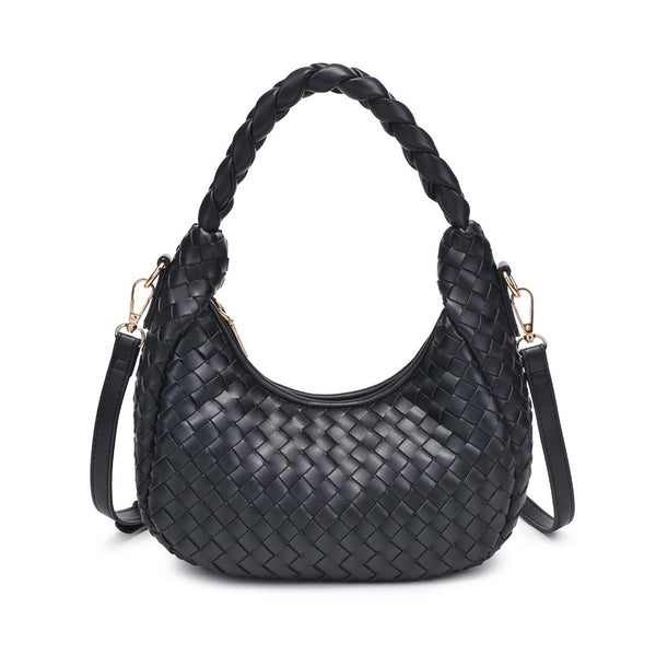 Laken Black Woven Shoulder Bag Crossbody| Urban Expressions