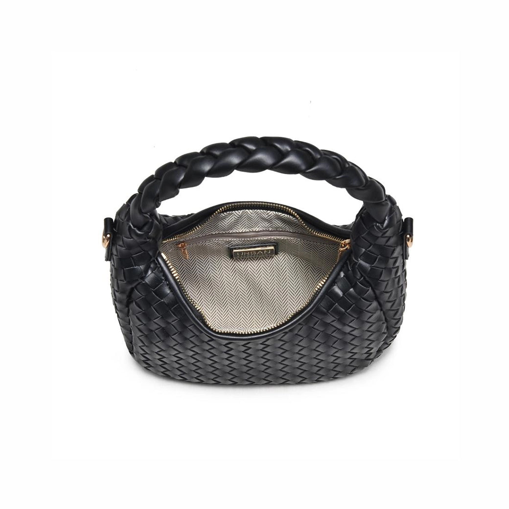 Laken Black Woven Shoulder Bag Crossbody| Urban Expressions