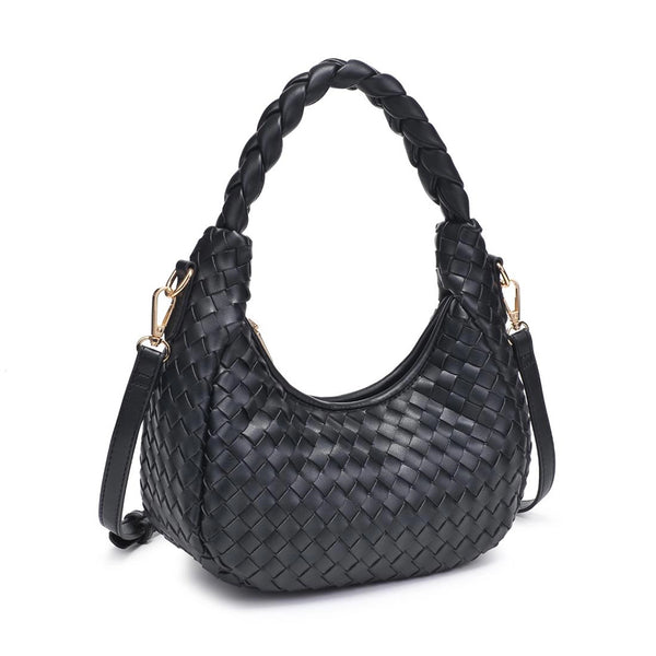 Laken Black Woven Shoulder Bag Crossbody| Urban Expressions