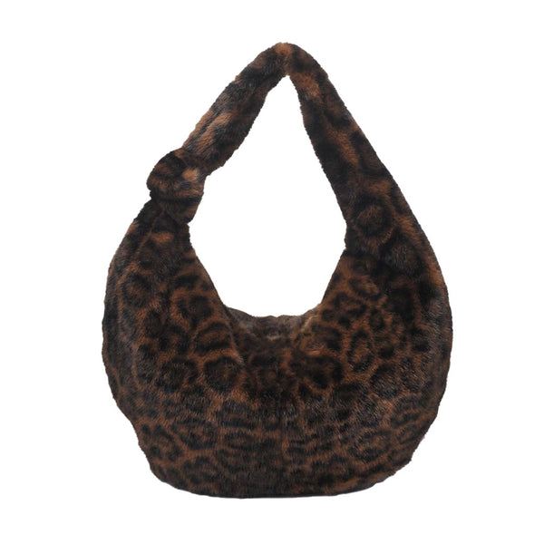 Cecilia Leopard Hobo Bag – Vegan, Plush & Stylish Everyday Handbag | Urban Expressions