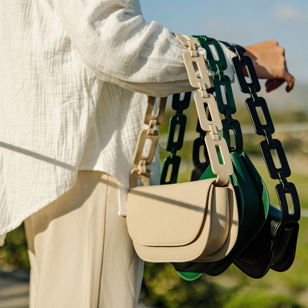 Inez Green Vegan Leather Shoulder Bag | Melie Bianco