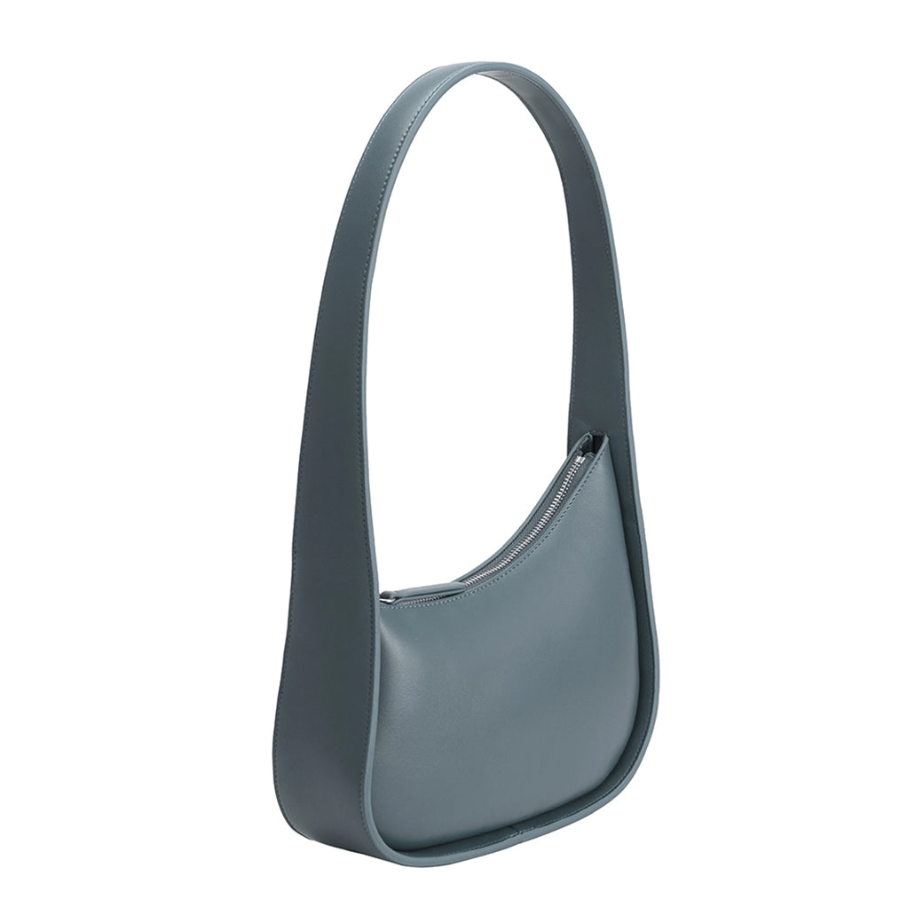 Willow Asymmetric Slate Vegan Shoulder Bag | Melie Bianco