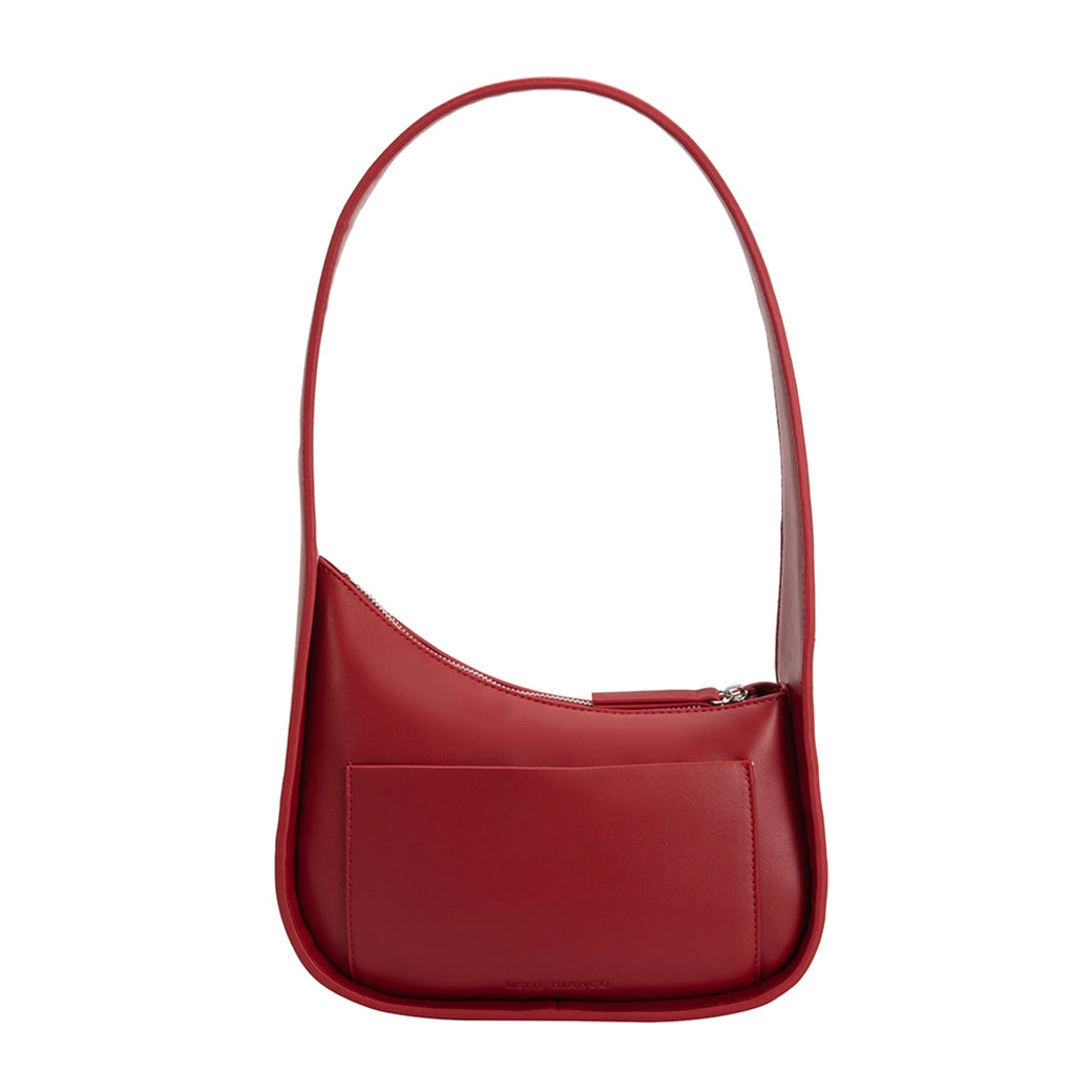 Willow Asymmetric Red Vegan Shoulder Bag | Melie Bianco