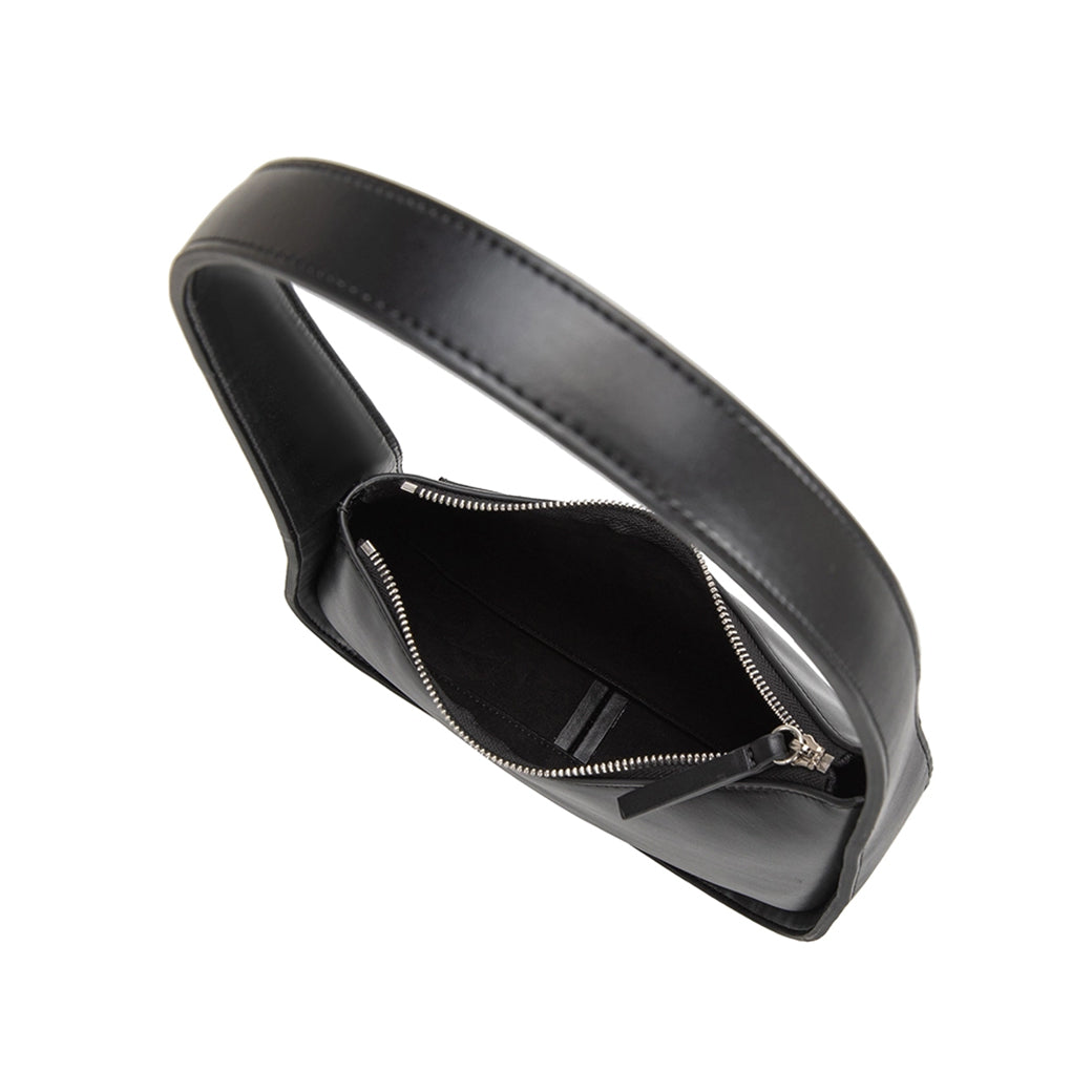 Willow Asymmetric Black Vegan Shoulder Bag | Melie Bianco