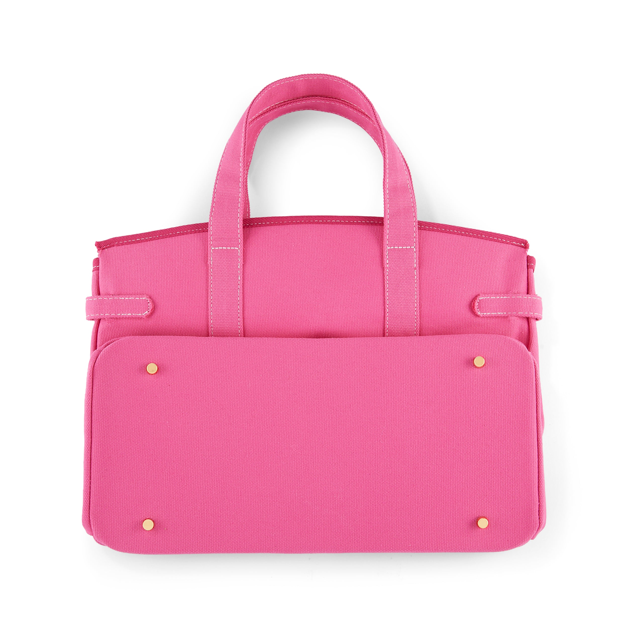 The Boatkin Canvas Tote – Canvas Bag Solid Pink & Gold Hardware